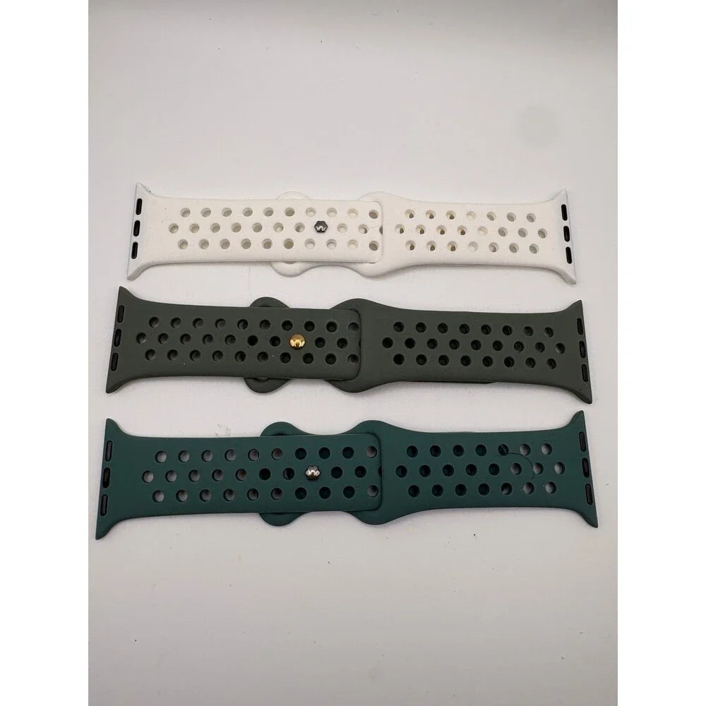 Apple Watch Sport Band 3-Pack - White, Olive & Pine Green Nike Style
